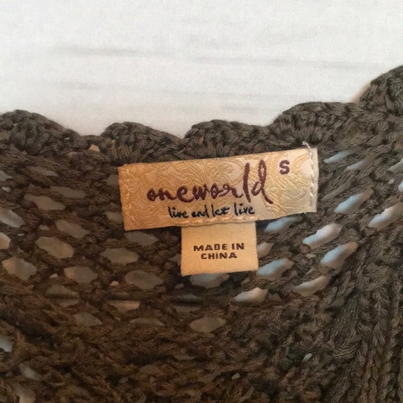 One world-Army Green Sweater Knit Tunic Shirt/ top - Picture 2 of 5